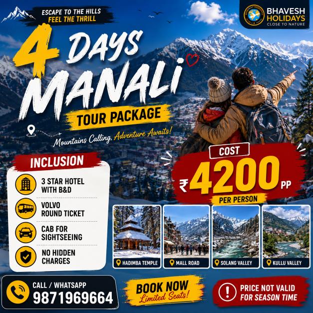 4D Manali Tour Package By Volvo